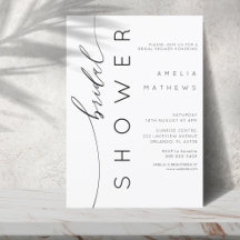 Modern Simple Black & White Bridal Shower