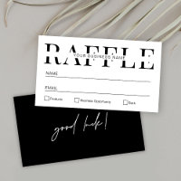 Modern Simple Black & White Business Raffle Ticket