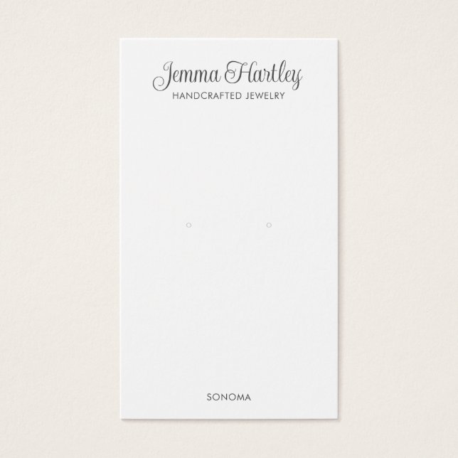 Modern Simple Black White Earring Display Cards (Front)