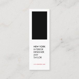 Modern simple black white elegant minimal designer mini business card