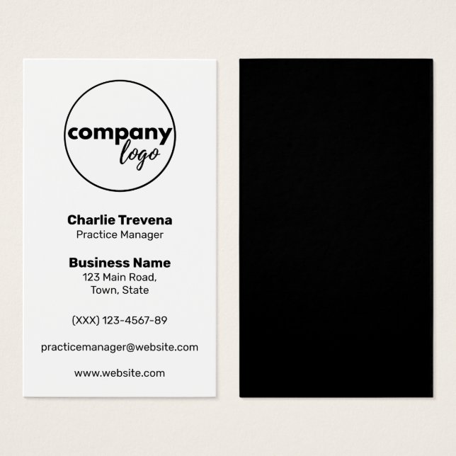 MODERN SIMPLE BLACK WHITE OWN LOGO BRAND VERTICAL (Front & Back)
