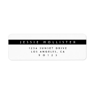 Modern Simple Black & White Return Address
