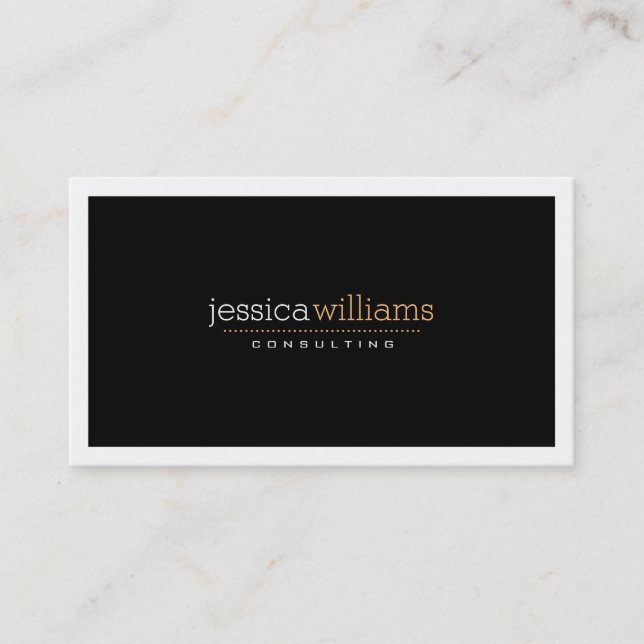Modern Simple Black & White Reversible Business Card (Front)