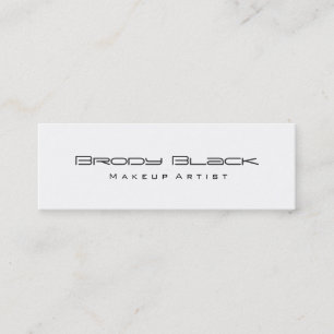 Modern Simple Black White Skinny Makeup Artist Mini Business Card