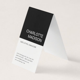 Modern Simple Black White Trendy Minimalist Plain Business Card