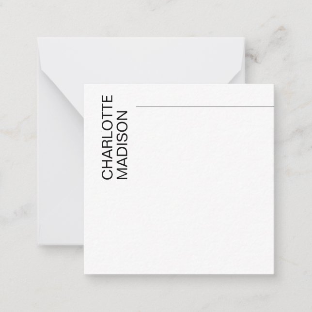 Modern Simple Black White Trendy Minimalist Plain  Card (Front)