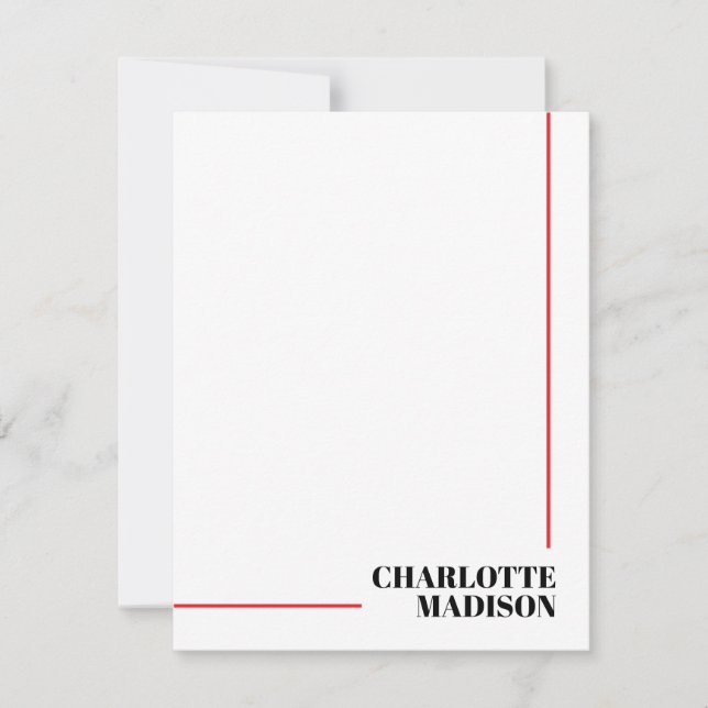 Modern Simple Black White Trendy Minimalist Plain  Card (Front)