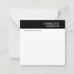 Modern Simple Black White Trendy Minimalist Plain  Card