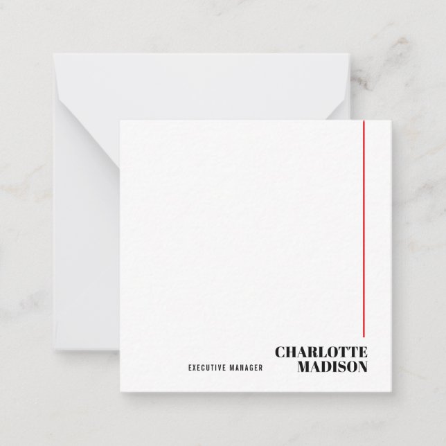 Modern Simple Black White Trendy Minimalist Plain  Card (Front)
