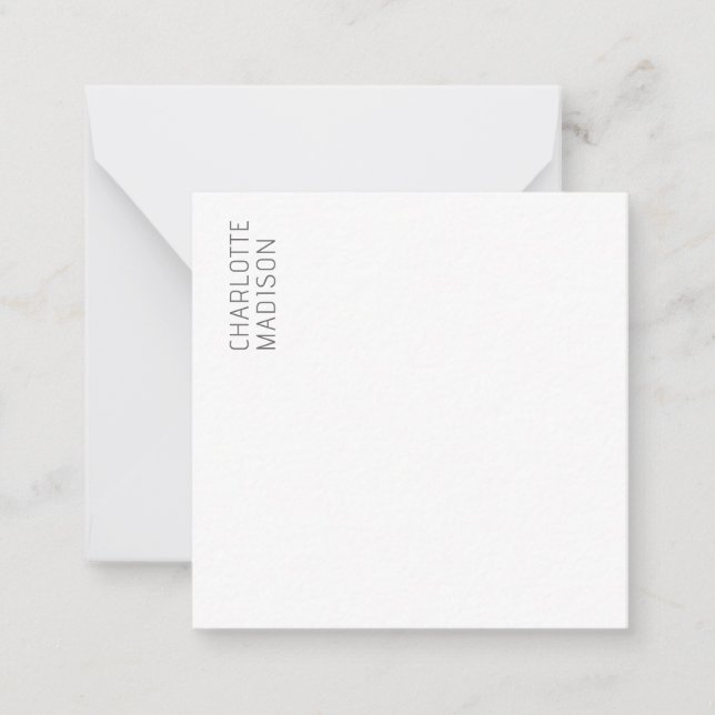 Modern Simple Black White Trendy Minimalist Plain  Card (Front)