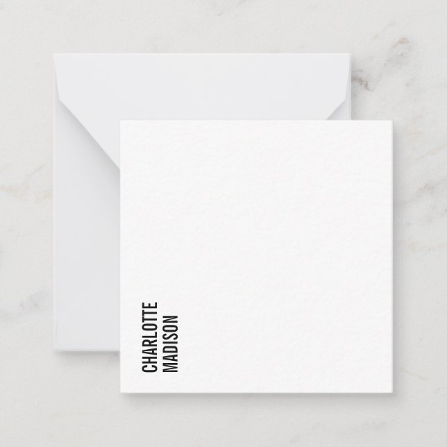 Modern Simple Black White Trendy Minimalist Plain  Card (Front)