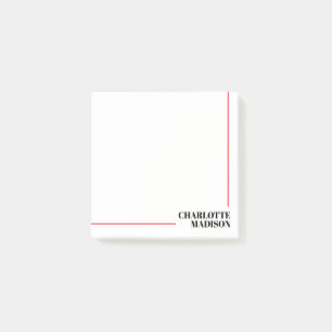 Modern Simple Black White Trendy Minimalist Plain  Post-it Notes