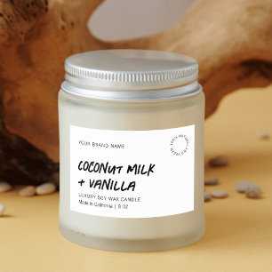 Modern Simple Black White Waterproof Product Label