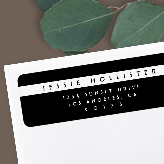 Modern Simple Black with White Return Address (Creator Uploaded)