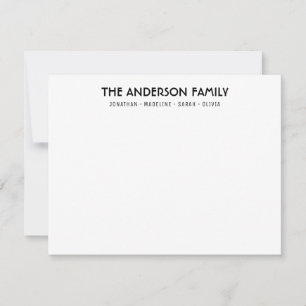 Modern Simple Block Family Couple Name Card
