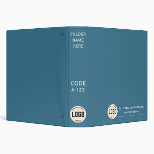 Modern Simple Blue Grey Business Office School  Binder