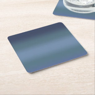 Modern Simple Blue navy Gradient Colour Square Paper Coaster