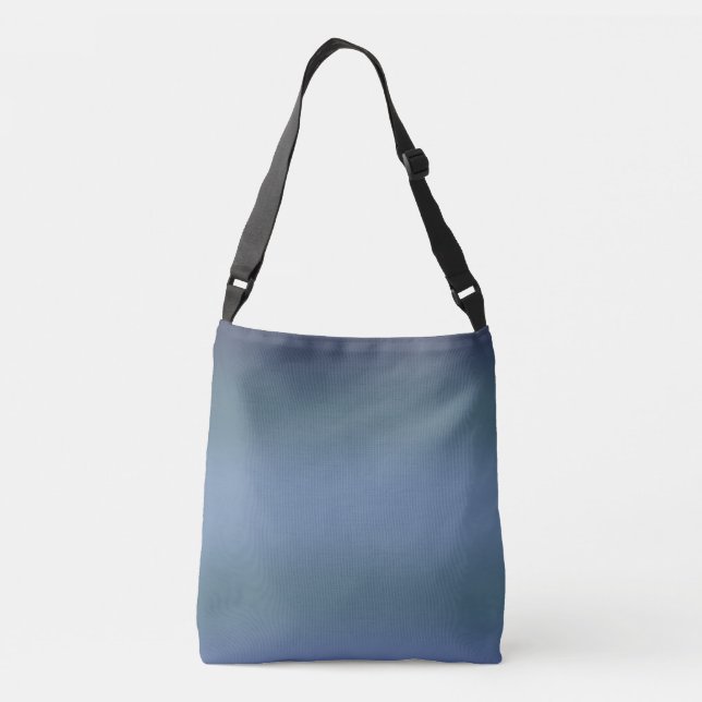 Modern simple blue navy gradient Watercolor  Crossbody Bag (Back)