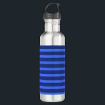 Modern Simple blue Navy Two Tone Stripe name 710 Ml Water Bottle<br><div class="desc">Modern Simple blue Navy Two Tone Stripe name</div>
