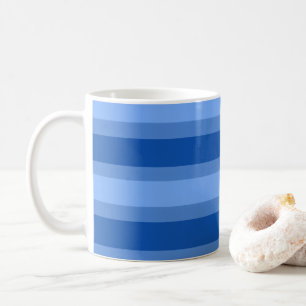 Modern Simple blue Navy Two Tone Stripe name Coffee Mug