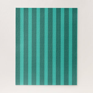 Modern Simple blue Navy Two Tone Stripe name Jigsaw Puzzle