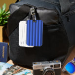 Modern Simple blue Navy Two Tone Stripe name Luggage Tag<br><div class="desc">Modern Simple blue Navy Two Tone Stripe name</div>