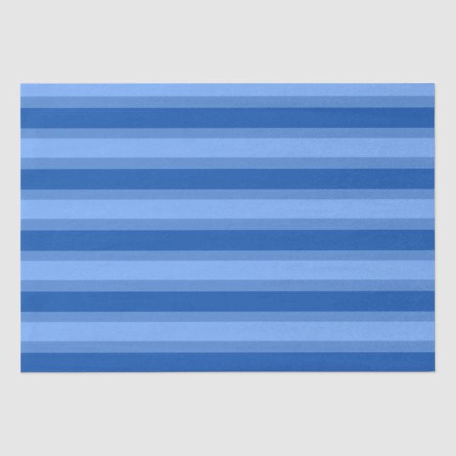 Modern Simple blue Navy Two Tone Stripe name Tissue Paper (Front)