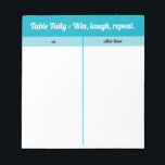 Modern Simple Blue White Bunco Table Tally  Notepad<br><div class="desc">Add style and fun to your game night with this blue and white Bunco table tally sheet. Designed for Bunco players, it’s easy to read, easy to score, and keeps your game organized. Features the funny ‘Win, Laugh, Repeat’ Bunco saying to keep the mood light and the competition friendly. Perfect...</div>