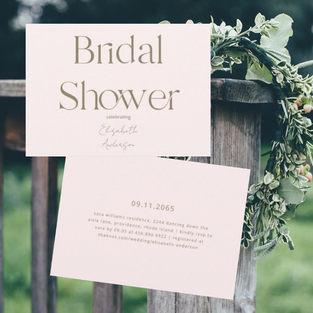 Modern & Simple Blush and Gold Bridal Shower  Invitation (Creator Uploaded)