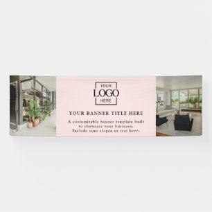 Modern Simple Blush Pink Custom Business Logo Banner
