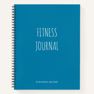 Modern Simple Bold Blue Gym Workout Health Fitness Notebook