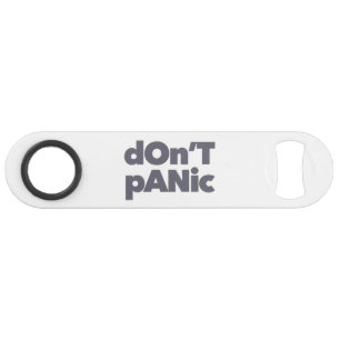 Modern, simple, bold cool graphic of Don't Panic Bar Key