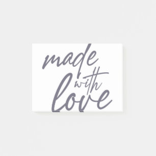 Modern, simple, bold graphic design Made with Love Post-it Notes