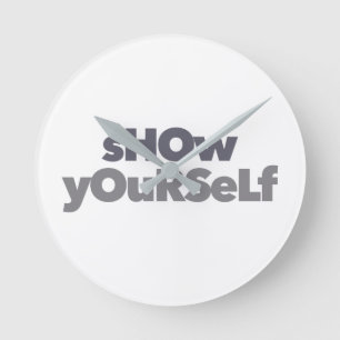 Modern, simple, bold, urban design Show Yourself Round Clock