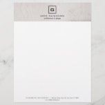 MODERN & SIMPLE BOX LOGO on GRAY WOODGRAIN Letterhead<br><div class="desc">Coordinates with the MODERN & SIMPLE BOX LOGO on GRAY WOODGRAIN Business Card Template. © 1201AM CREATIVE</div>