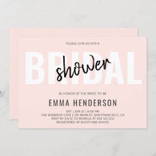 Modern Simple Bridal Shower Invitation