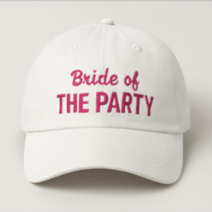 Modern Simple Bride Of The Party Pink Color Text Embroidered Hat