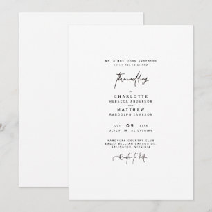 Modern Simple Bride Parents Wedding Invitation