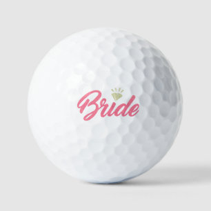 Modern Simple Bride Pink Golden Diamond Glittery Golf Balls