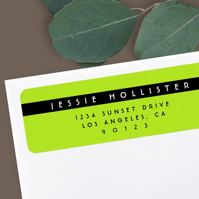 Modern Simple Bright Lime Green Return Address (Creator Uploaded)