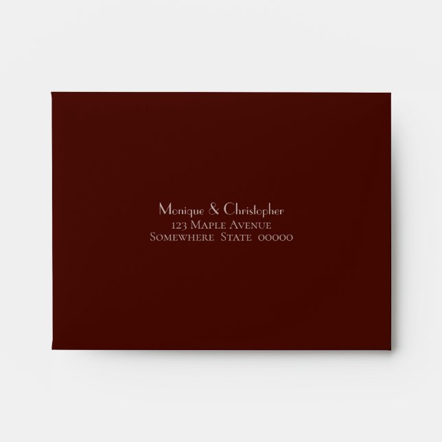Modern Simple Burgundy Self Addressed Envelope (Front)