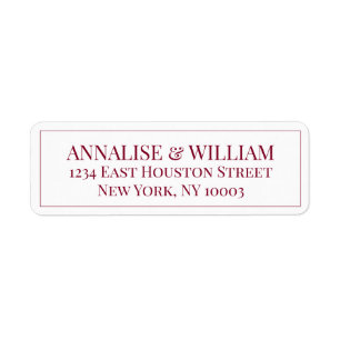 Modern Simple Burgundy Vin Mariage Adresse de reto