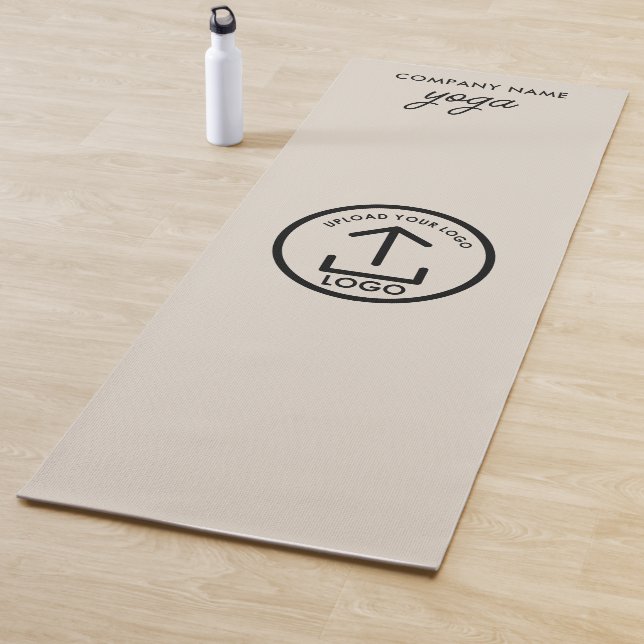 Modern Simple Business Logo Beige Gym Yoga Mat (In Situ)