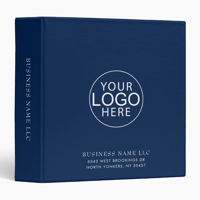 Modern Simple Business Logo Employees Custom Binder (Front/Spine)
