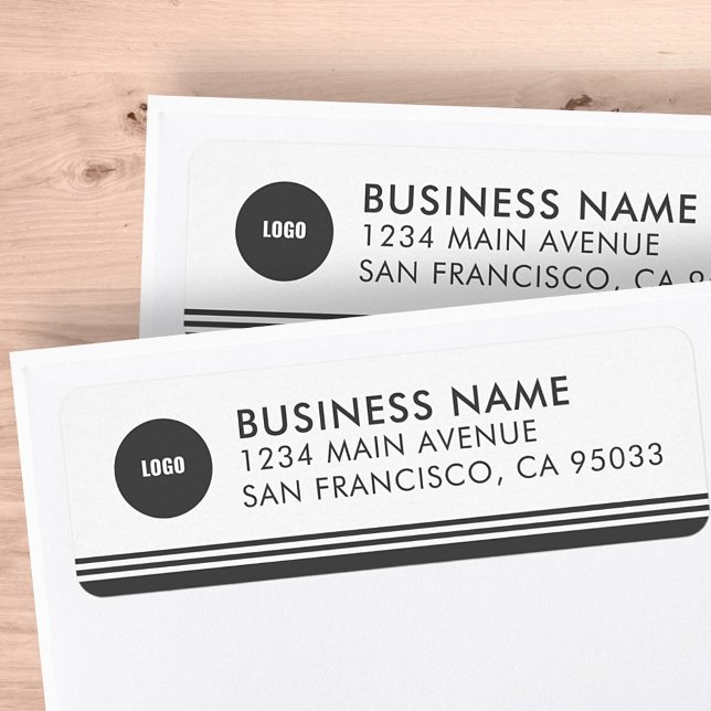 Modern Simple Business Logo Mailing Return Address (Creator Uploaded)