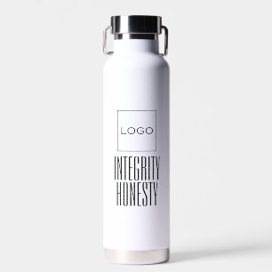 Modern Simple Business Logo, Photo and Values Water Bottle
