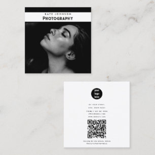 Modern Simple Business Logo Photographer Photo Square Business Card