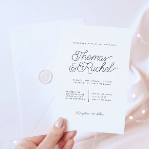 Modern Simple Calligraphy Script Wedding Invitation