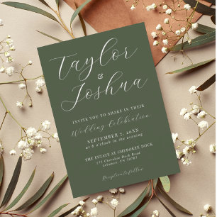 Modern Simple Calligraphy Wedding Invitation 