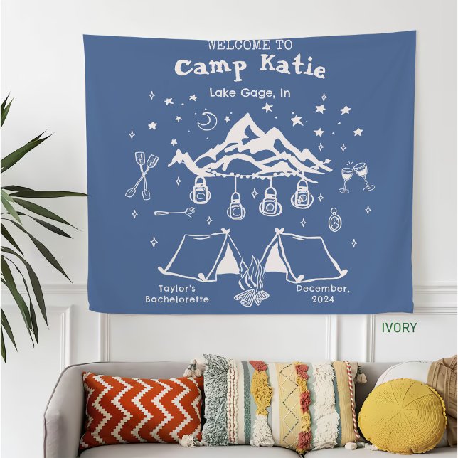 Modern Simple Camp Bachelorette Party  Fleece Blanket (Creator Uploaded)